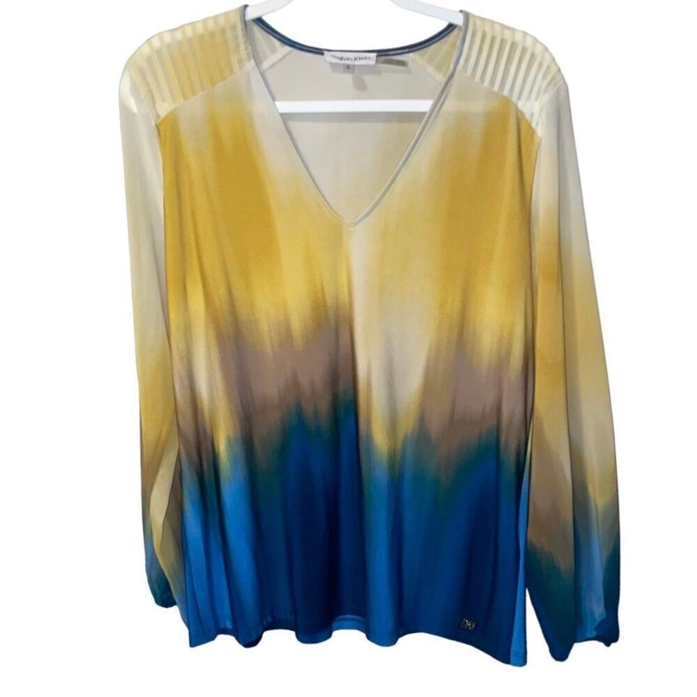 Calvin Klein Watercolor V-Neck Blouse